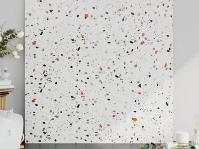 馍彭水磨石地面材料彩色瓷砖600x600客厅餐厅地板砖灰色防滑地砖工程